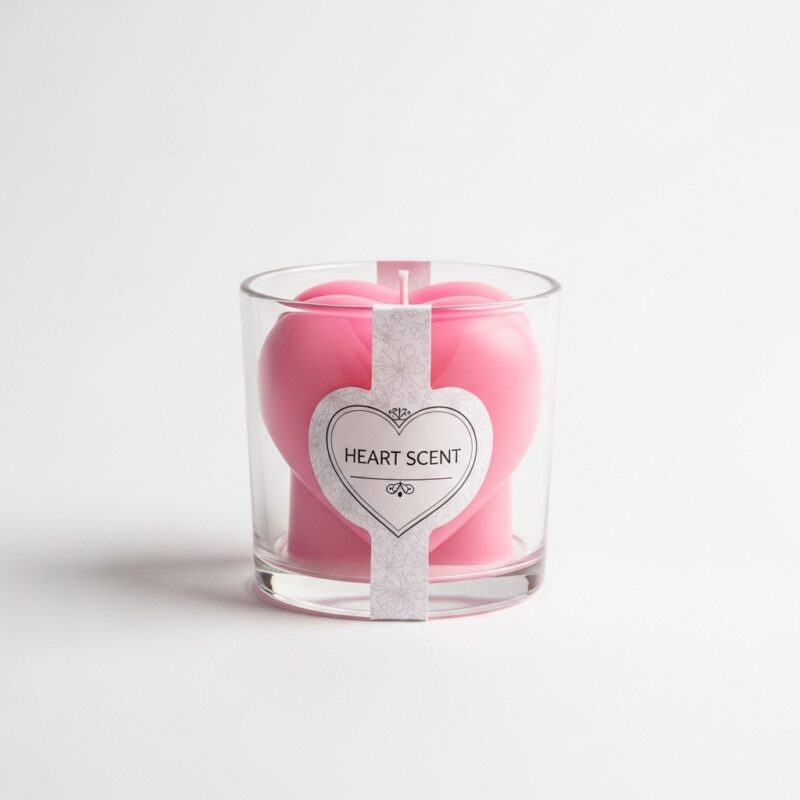 Beautiful heart scented candle in glass jar - Image 4