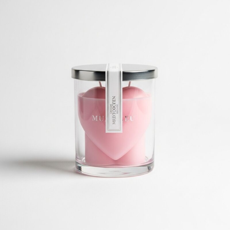 Beautiful heart scented candle in glass jar - Image 3