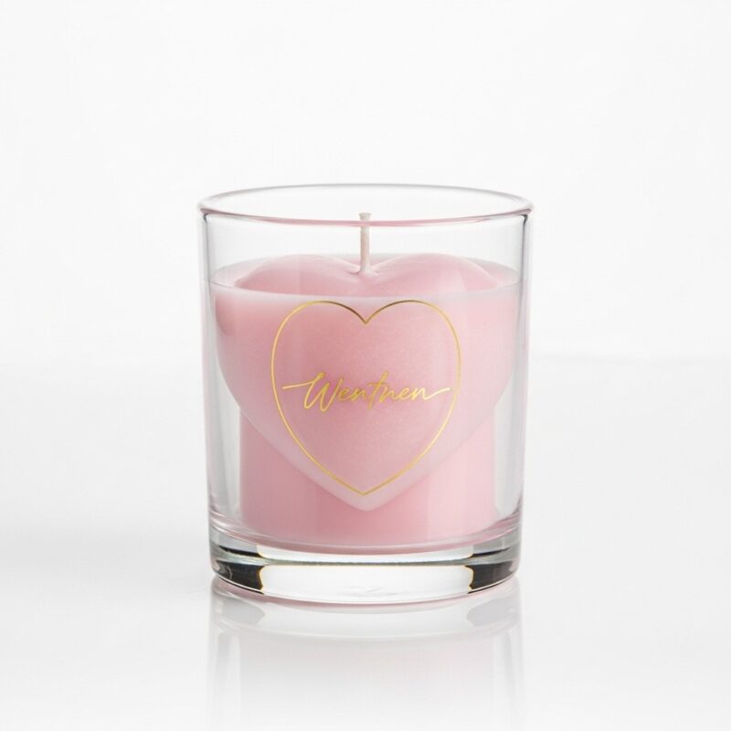Beautiful heart scented candle in glass jar - Image 2