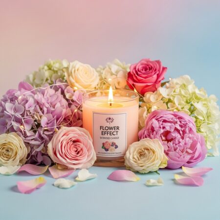 Flower effect scented candle (1 piece )
