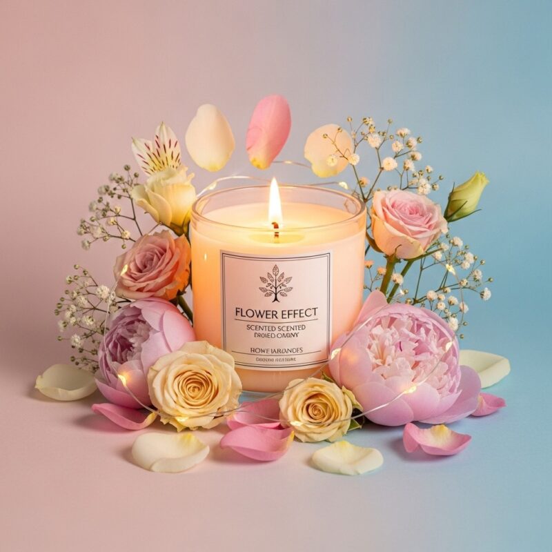Flower effect scented candle (1 piece ) - Image 2