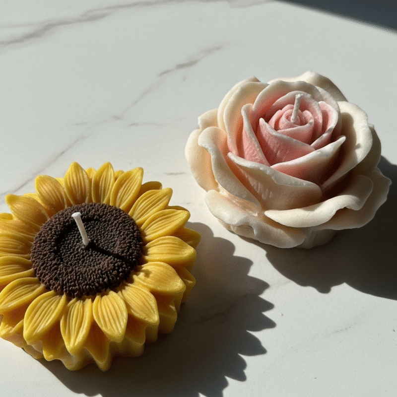 Sunflower Candle & Rose Candle - Image 3