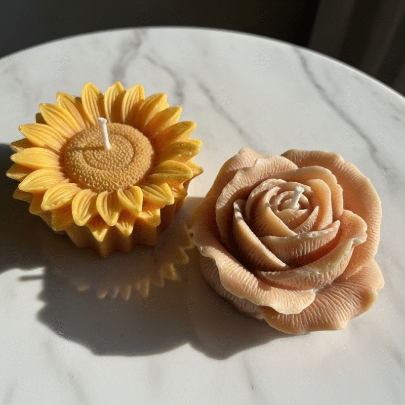 Sunflower Candle & Rose Candle - Image 2